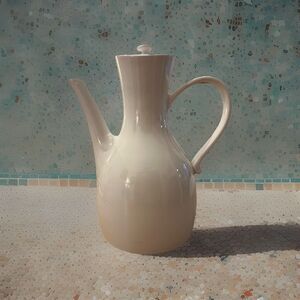 Vintage HALL Ernest Sohn Coffee/Tea Serving Pot Decanter 11.5” White Mid Century